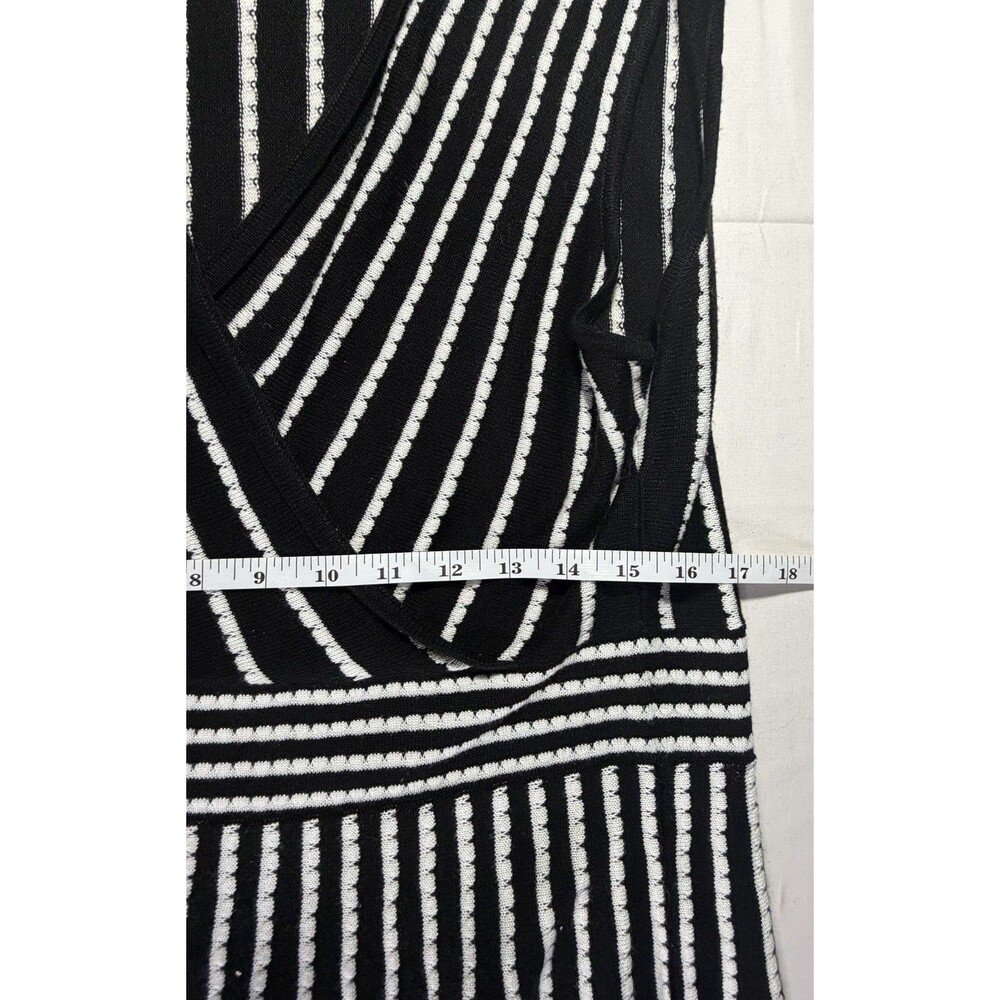 Calvin Klein Women's Black White Striped Fit and Flare Dress Size XL - Picture 5 of 7